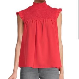 French Connection mocked smockneck top